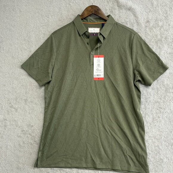 NEW Modern Ambition Men's M Olive Green Polo Shirt Pattern - Picture 2 of 10